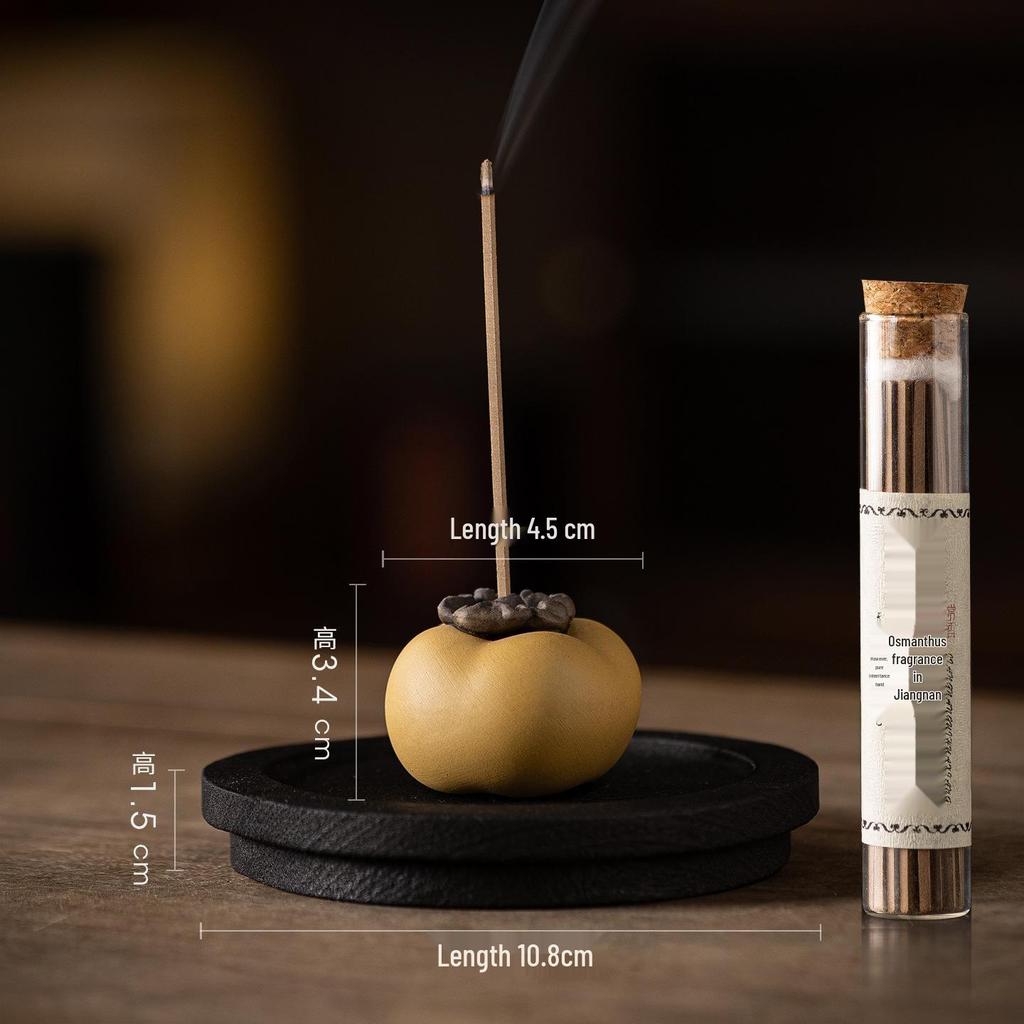 Zisha Persimmon Incense Holder: Ruyi Home Zen Decor for Tea Table