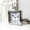 Elegant Interior Modern Square Table Clock Silver Clock for Beauty Salons and Nail Salons - (84201TC)
