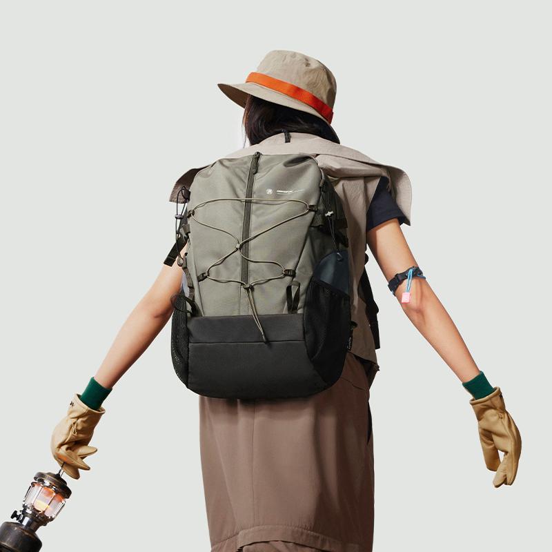 Li Ning Outdoor CF Sport Freizeit Verstellbarer Schultergurt Reißverschluss Rucksack Unisex Rucksack Stein-Lotus-Braun ABSU187-2