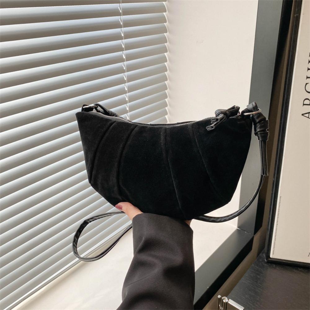 Crossbody Bag Matte PU Dumplings Bag Brown Croissant Shoulder Bag Cute   Gift