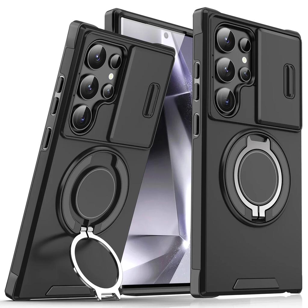 Armor Case For Samsung Galaxy A06 A26 A05 A56 A36 A16 A55 A35 A15 A54 4G 5G With Lanyard Ring Stand Slide Camera Protect Cover