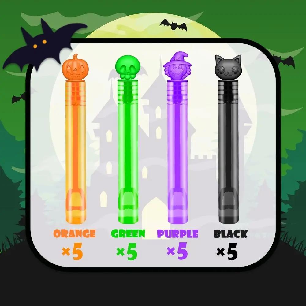 20 PCS Halloween Treats Plastic Mini Bubble Wands Refillable Empty Soap Bottle Prizes Trinkets Goody Bag Stuffer Party
