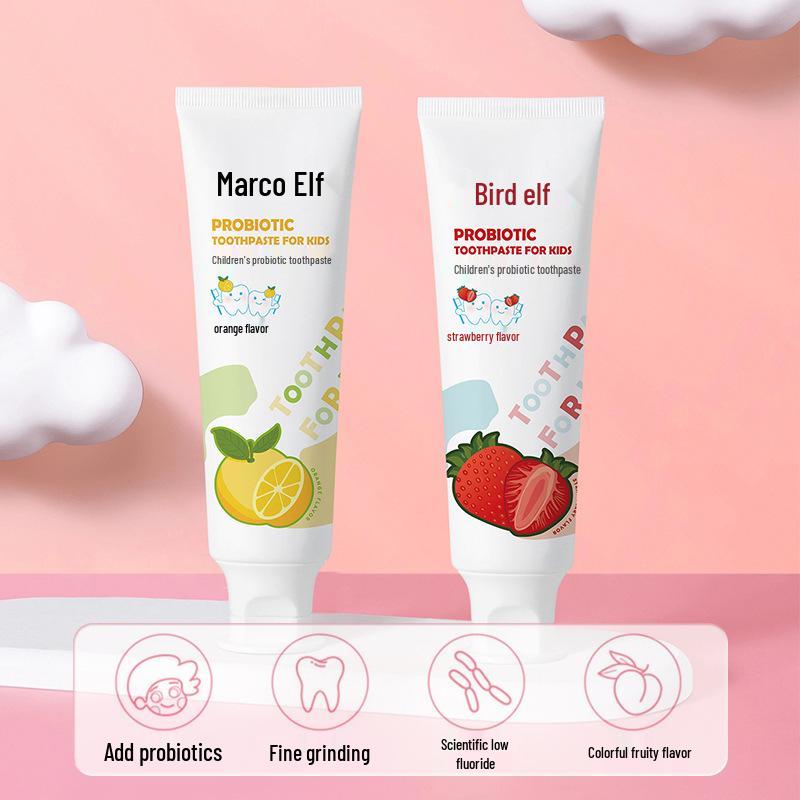 Fruit-Flavored Fluoride Toothpaste for Kids: Anti-Cavity, Probiotic, Suitable for Ages 1-12+