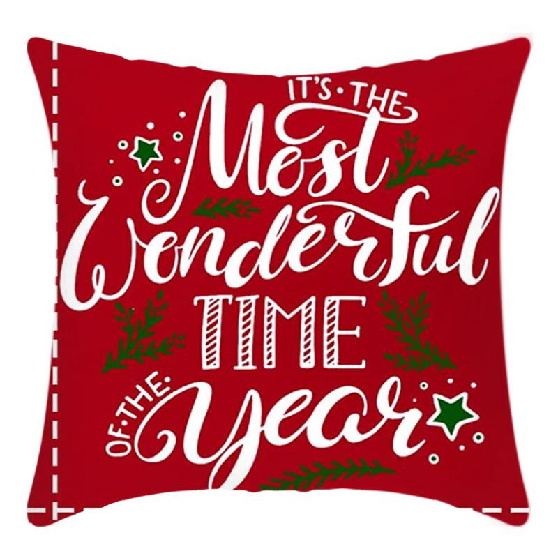 New Christmas Pillowcase Letter Linen Print Home Sofa Pillowcase Bedside Pillowcase