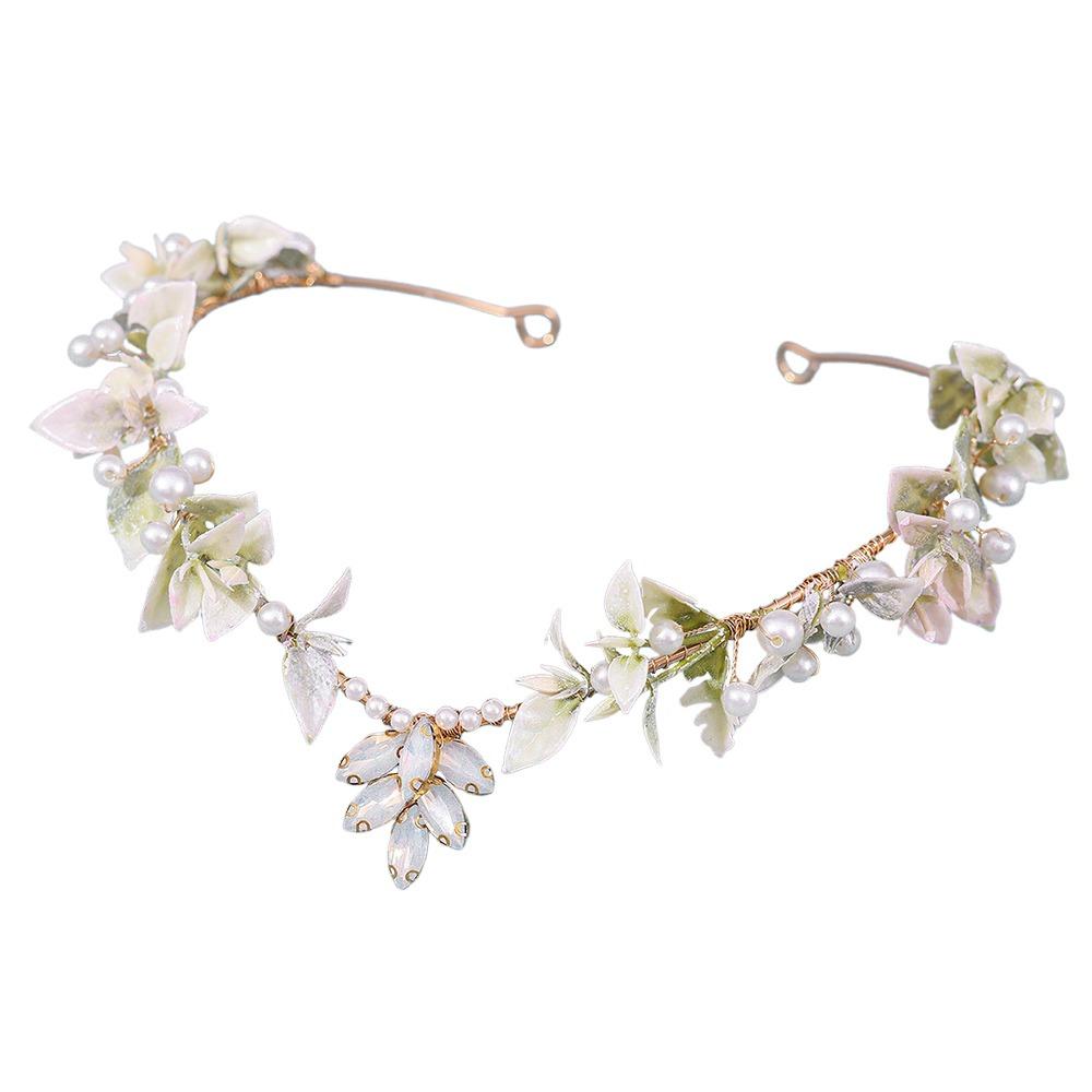 Forest Woodland Fairy Flower Leaf Crowns Handmade Fairycore Elvens Hair Jewelry  for Women