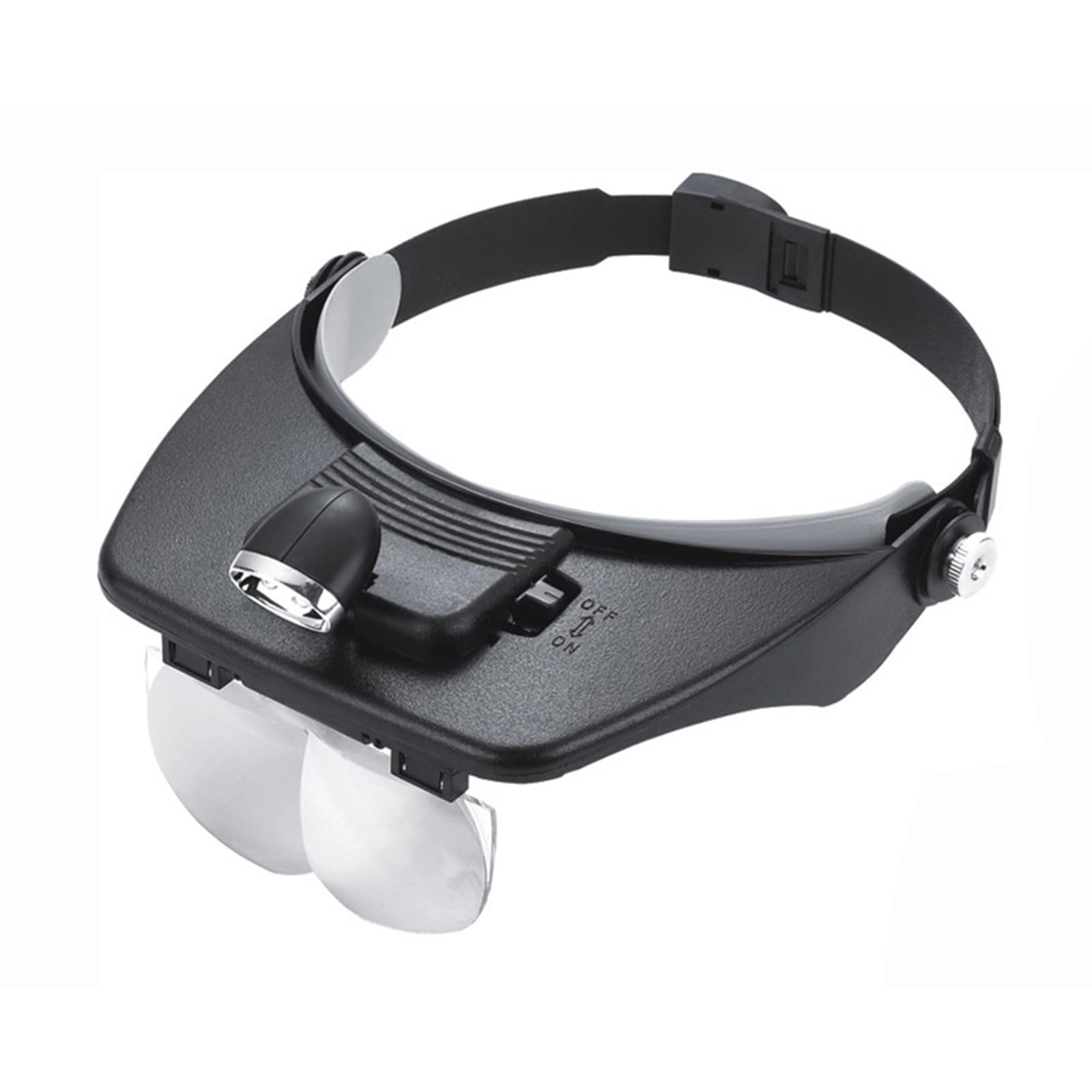 

Meichoon Head-Mounted Magnifier with 3 LED Lamps, Watchmaker Repair Tool Magnifier with 6 Multiple Interchangeable Lenses: 1.5X, 2X, 2.5X, 3.5X, 8X