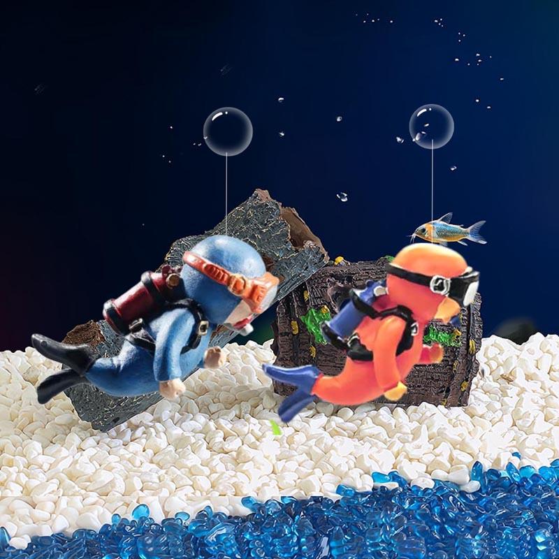 Dekoracja Akwarium Żywica Aranżacja Krajobrazu Małe Ozdoby Mini Nurek Świecący Dekor Akwarium Pływająca Kula Akcesoria Akwariowe
