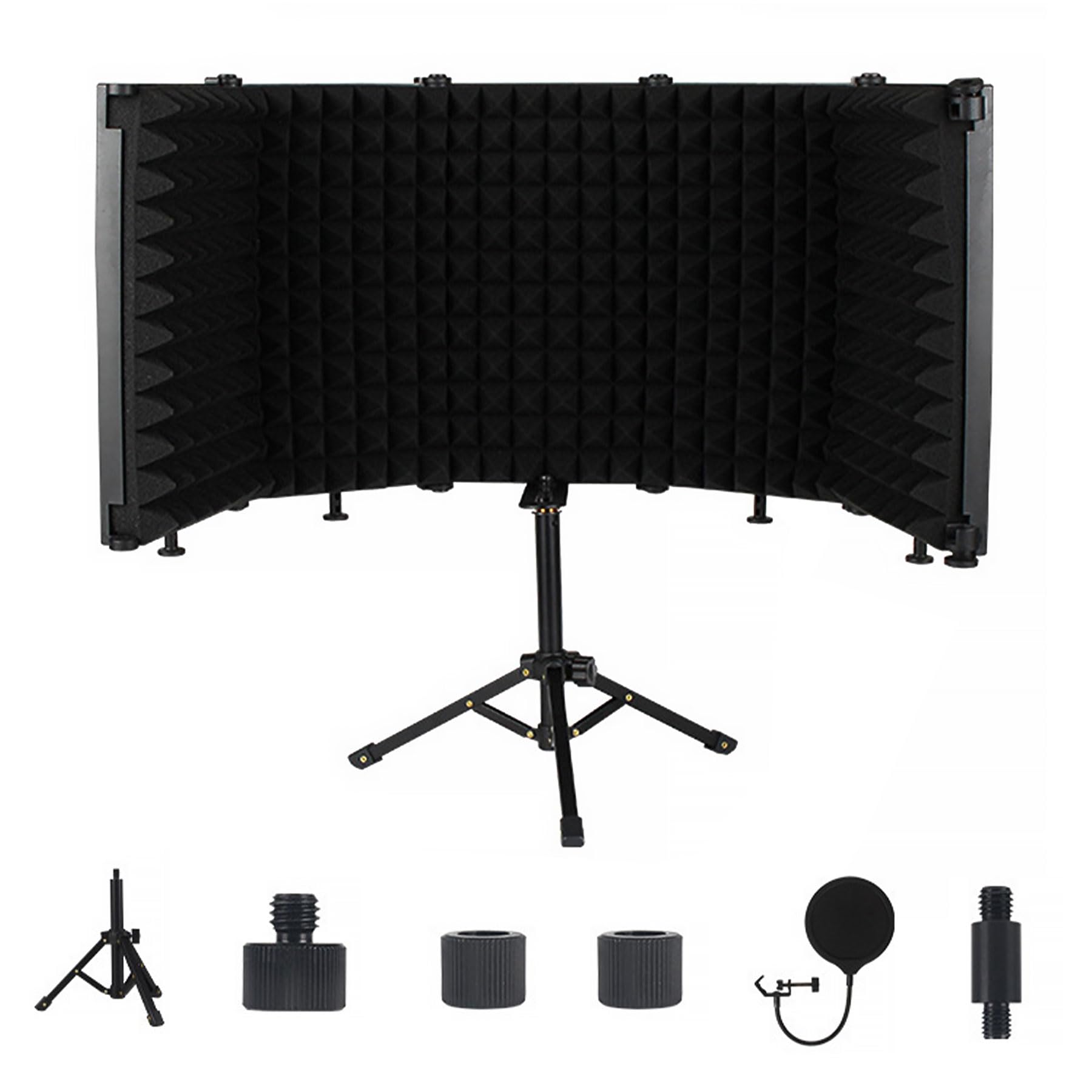 

ZMZZZX Фильтр отражений, Микрофон, Звукоизоляция, Звукоизолированная комната, Складной, Пятисекционный экран, Легкий (черный)