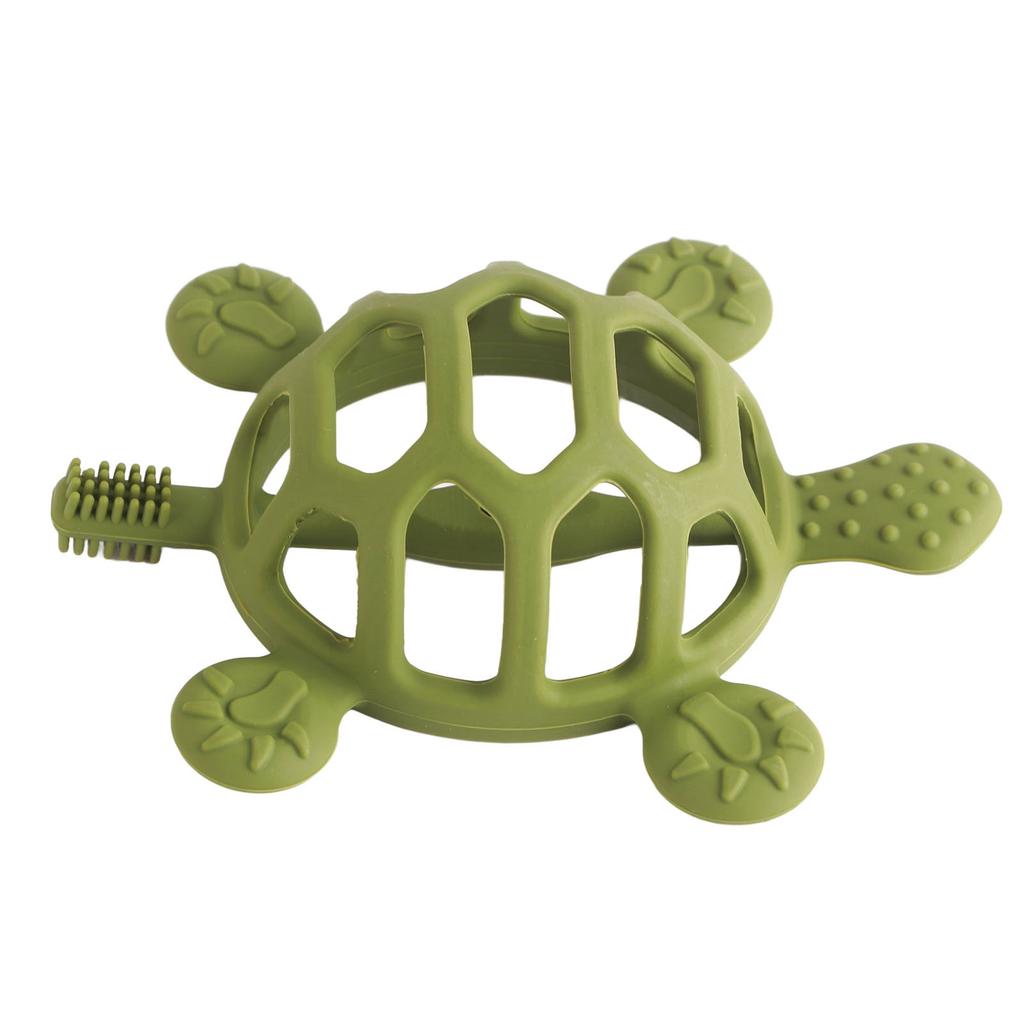 Baby Teething Toy Food Grade Silicone Anti Lost Buckle Teething Bracelet Tortoise Shape Hand Teether Toy