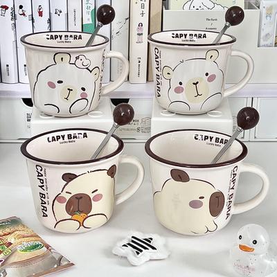 Capybara Cute Ceramic Mug Kids Water Mug Cartoon Mug Couple Coffee Milk Mug Birthday Gift