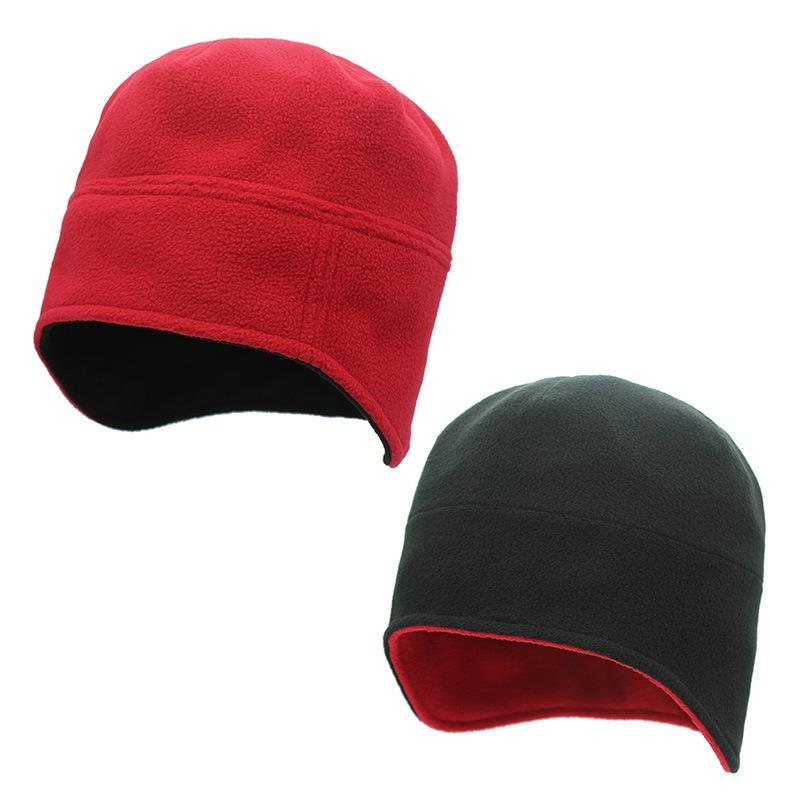 Double-sided ear hat, skin-friendly, warm and antifreeze men's hat, outdoor autumn and winter cycling cold-proof pullover hat