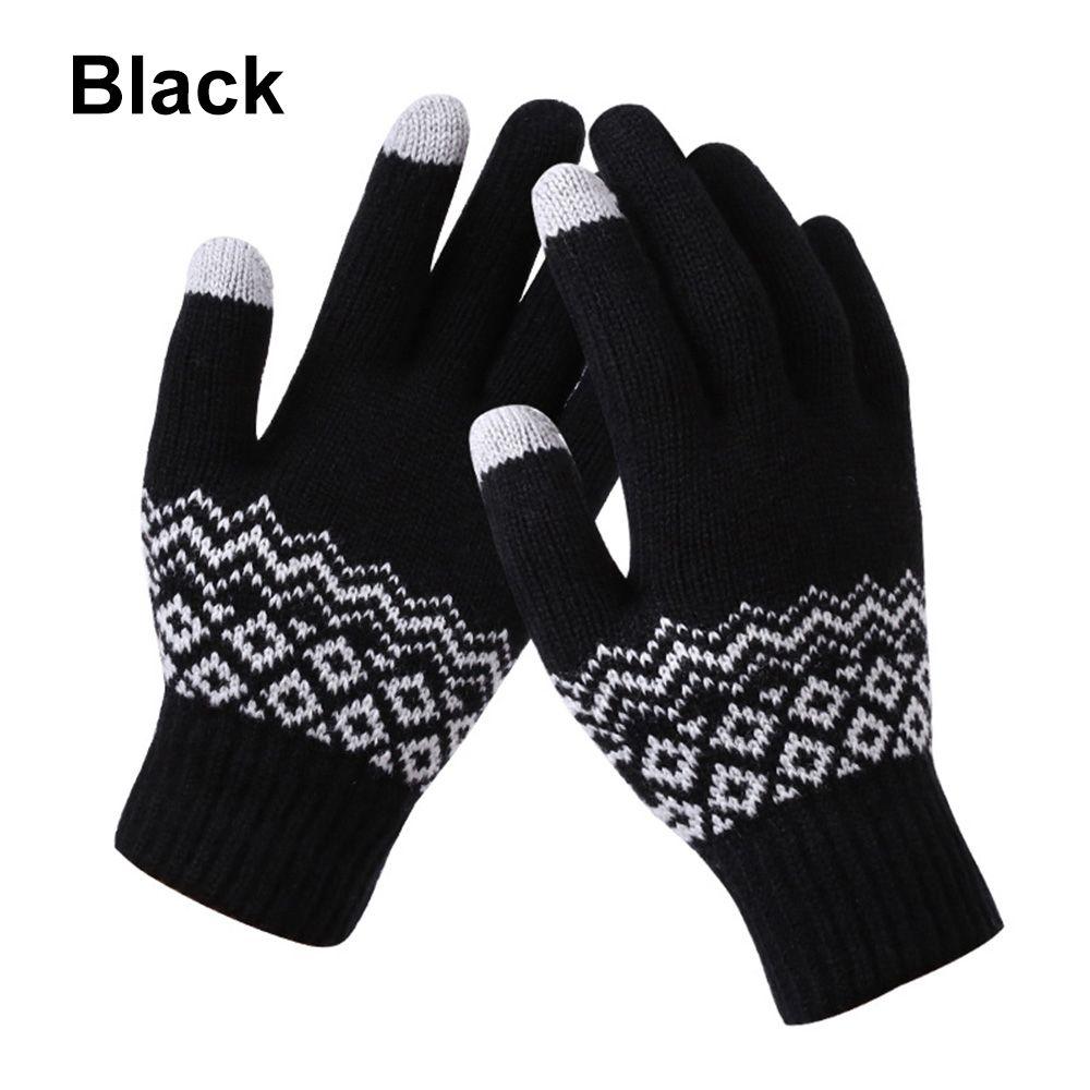 Outdoor Elastic Cuff Driving Cycling Warm Knit Gloves Winter Gloves Mittens Touch Screen Gloves