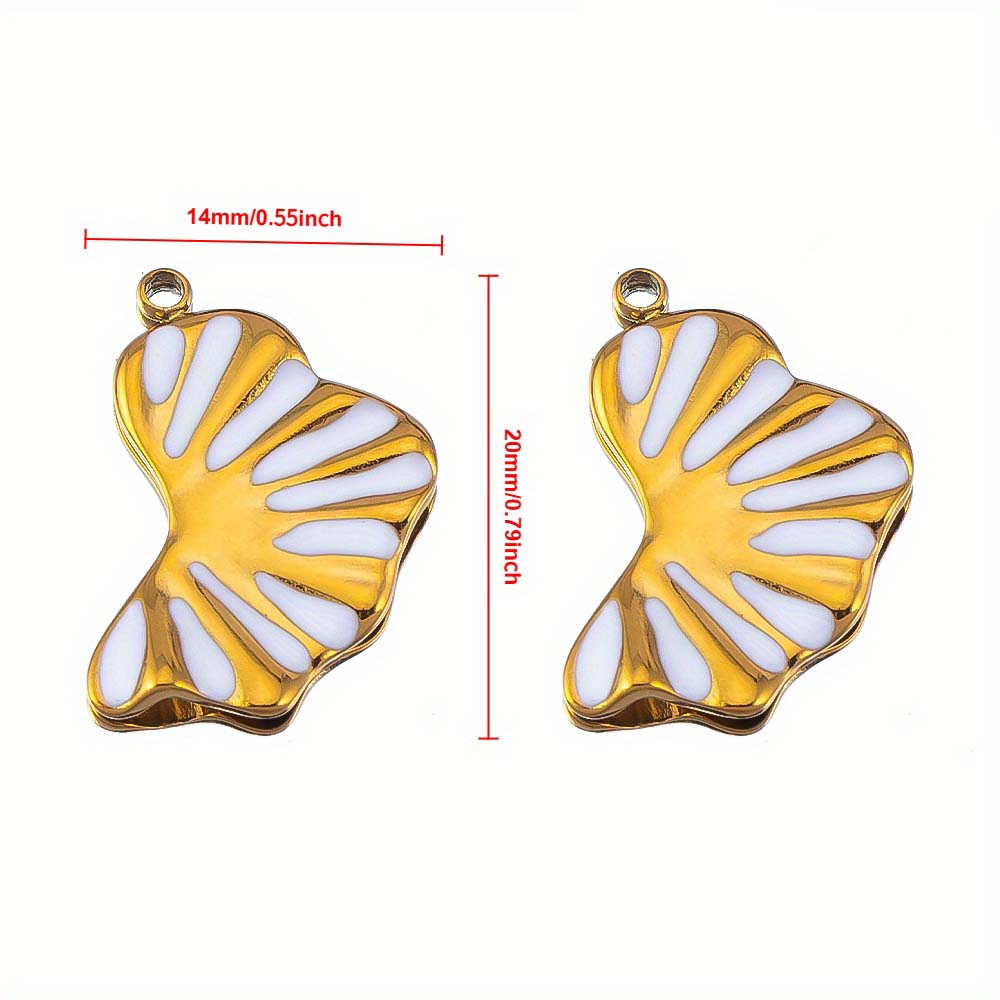 2pcs Stainless Steel Irregular Red Necklace Charms Gold Plated Imitation Pearl Earrings Component DIY Necklaces Jewelry Findings