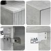 6 Piece Bathroom Furniture Set Concrete Grey Engineered Wood and Glass