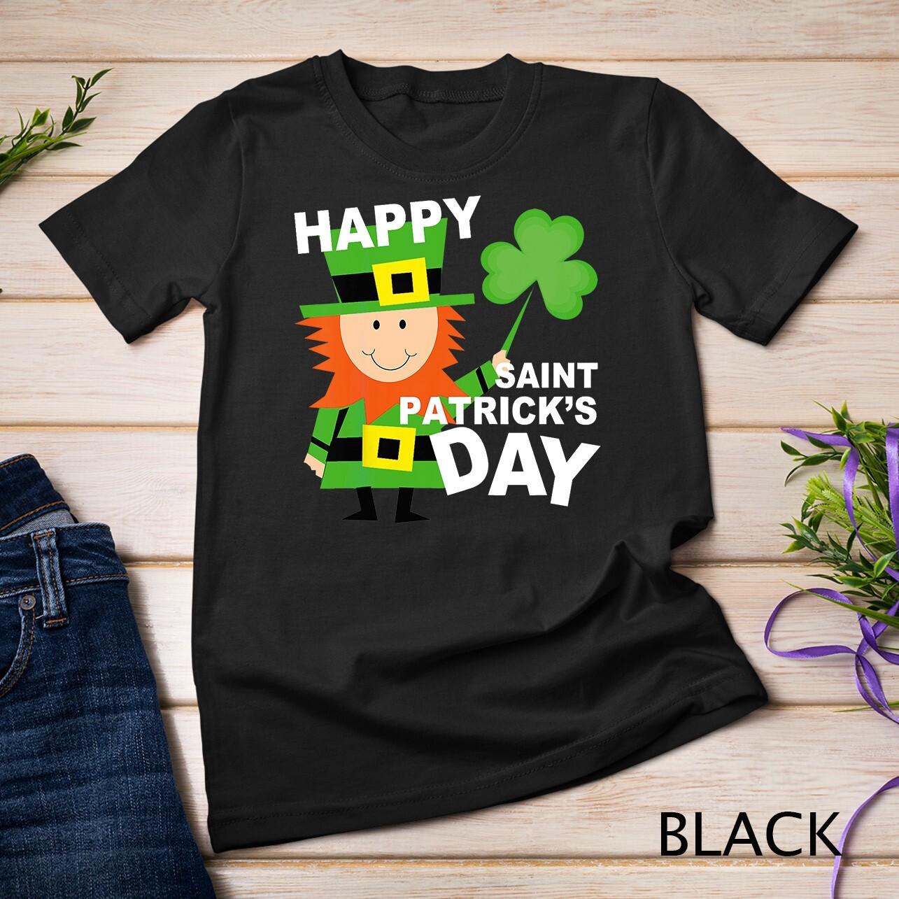 Leprechaun Gift for Boys Girls Happy Saint Patricks Day Unisex T-Shirt Mens Womens Tees Top L