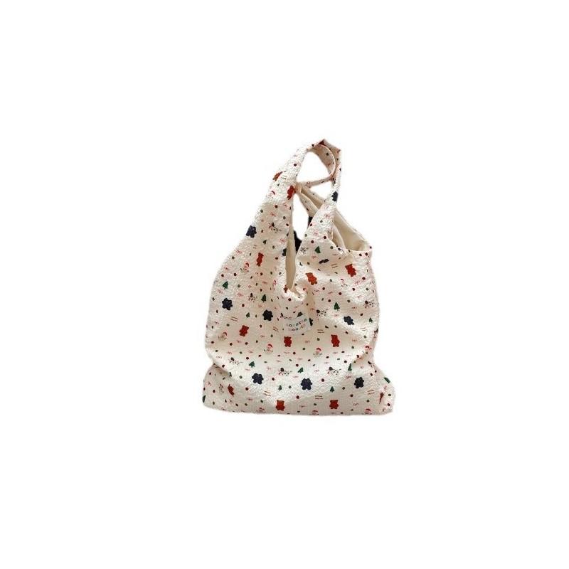 Cute Cartoon Bear Embossed Shoulder Bag For Students Stylish Versatile Tote Bag