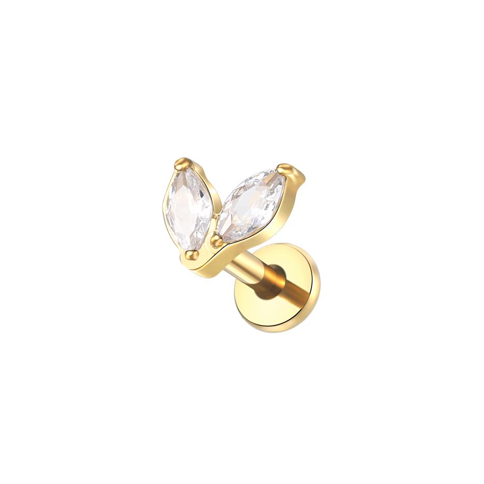 Titanium Internal Threaded 16G Animal Series Snake Cat Fish CZ Labret Piercing Jewelry Conch Helix Cartilage Earring Stud