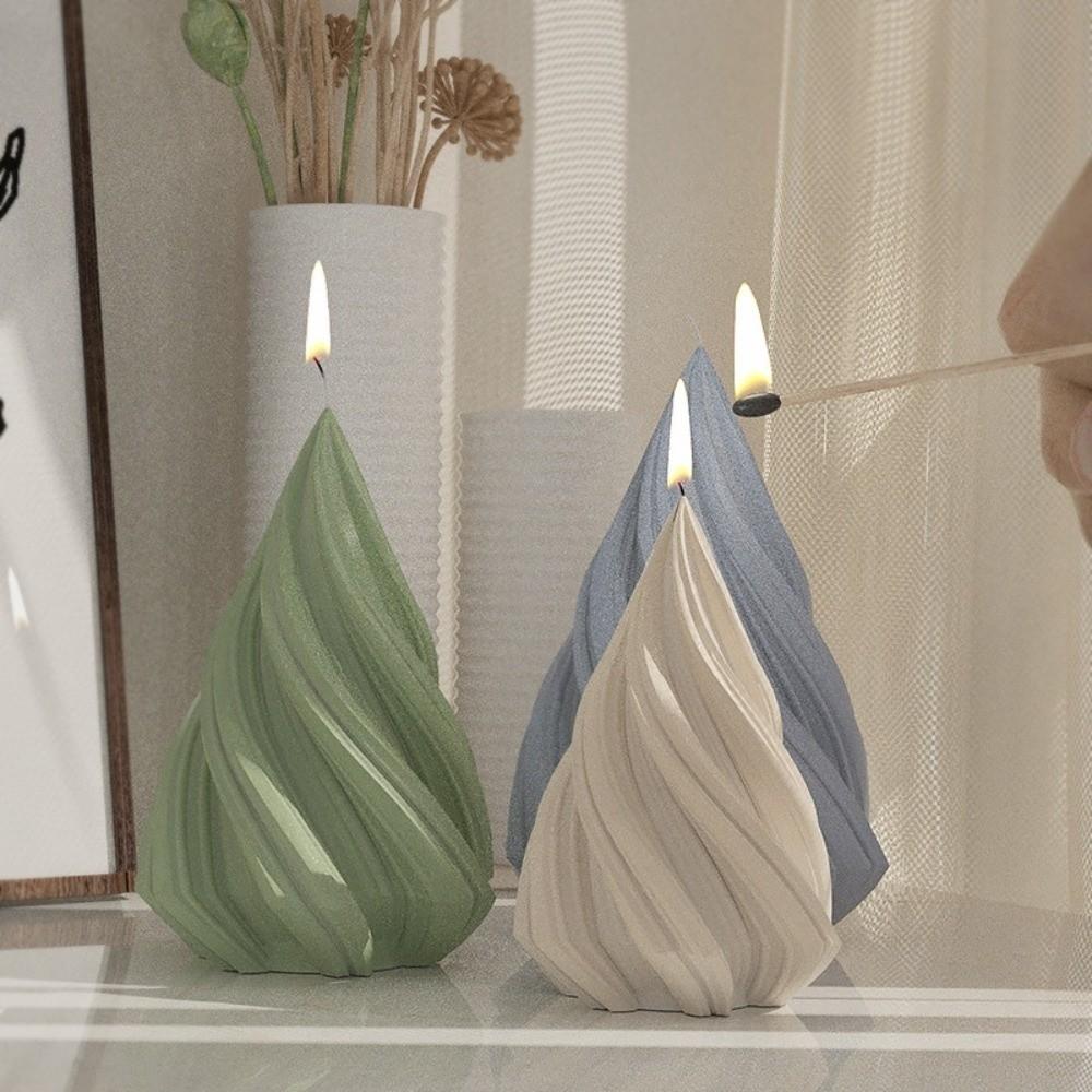 New Silicone Scented Candle Mold Craft Making Abstract Art Taper Candle Mould Swirl Design Plaster Resin Mold Home Decor