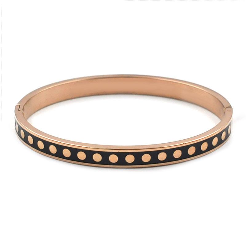 Bracciali e Braccialetti Colorati Smaltati a Pois per Donna Braccialetti Rotondi Colore Oro Braccialetti in Acciaio Inossidabile Matrimonio