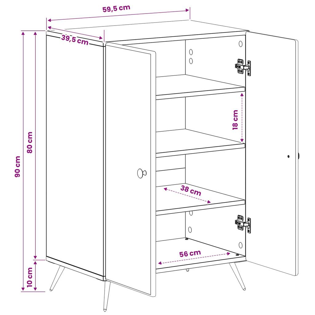 Shoe Cabinet BREDA 59.5 x 39.5 x 90 cm Engineered Wood Concrete Grey