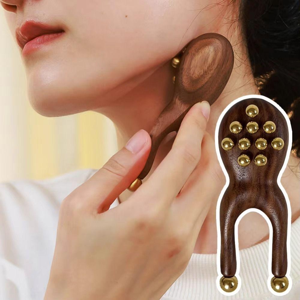 Antistatic Guasha Face Massager Tool Wooden Handle Wood Gua Sha Tool Skin Scraping