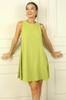 Women's Sleeveless Linen Effect Short Dress