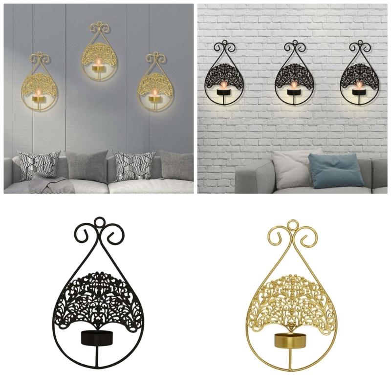 Vintage Wall Mounted Candle Sconce for Bedroom and Dining Room Decoration Metal Tree Shape Wall Hanging Candle Holder