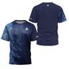 Men's T-shirt Summer Fashion Table Tennis Flower Printed Short Sleeved Badminton Tennis Quick Drying Short Sleeved Men'