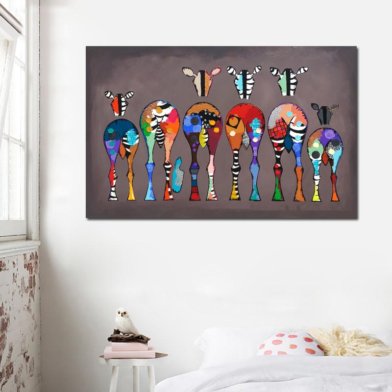 

Настенные постеры, холст, картина, шесть зебр, фотографии для гостиной, абстрактные красочные животные, настенные художественные принты, рамка 21*30cm