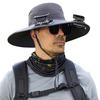 Solar Fan Hat UPF 50+ UV Protection Hat with 2 Solar Fans USB Rechargeable Breathable Men Women Summer Outdoor Activities Fishing Wide Brim Bucket Cap