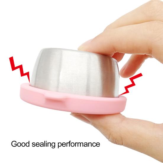 50ml Sauce Container Leakproof Reusable Pack Sauces Stainless Steel Dipping Sauce Cup with Silicone Lid for Lunch Box