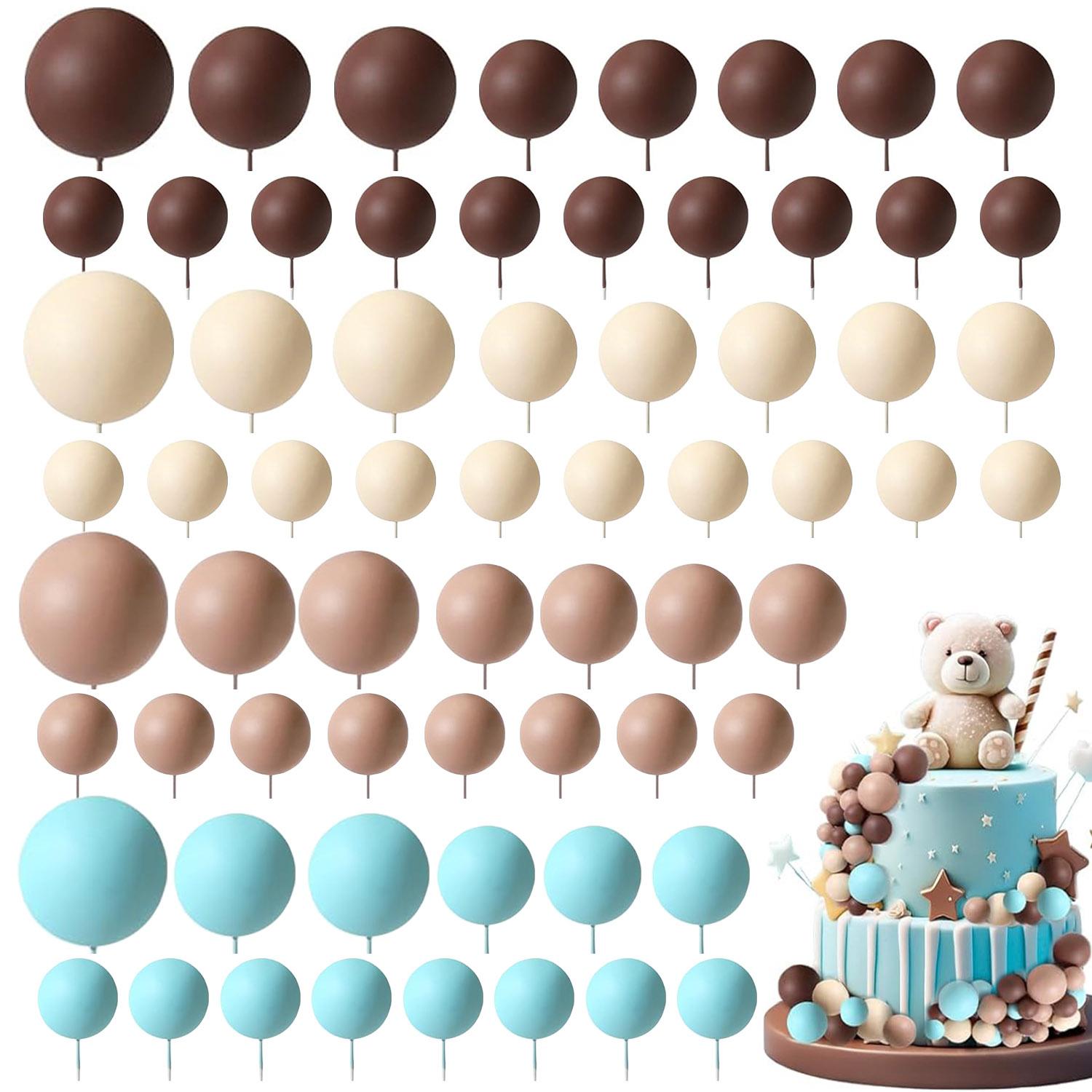 

72 шт. Мини пенопластовые шарики, шарики, топпер для торта на Рождество, день рождения, вечеринку в честь рождения ребенка, свадьбу, юбилей свадьбы, украшение для торта синий