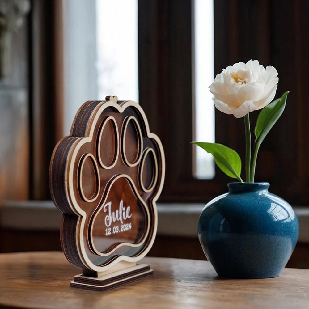 Personalized Pet Memorial Box For Fur Custom Dog Cat Hair Keepsake Shadow Box Creative Pet Fur Memorial Souvenir Unique Gift