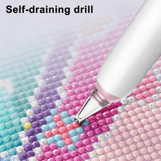 Electric Rhinestone Painting Pen Cordless Vacuum Rhinestone Art Pen Low-Noise Rechargeable Diamond Art Accessories with 3 Speed for Crafts Lovers