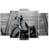 Five Piece Picture Canvas Print Banksy Mural Street Art
