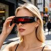 Futuristic Cyberpunk Sunglasses, UV400 Protection Sunglasses, Irregular Shape Punk Shades for Beach Party Outdoor Sports