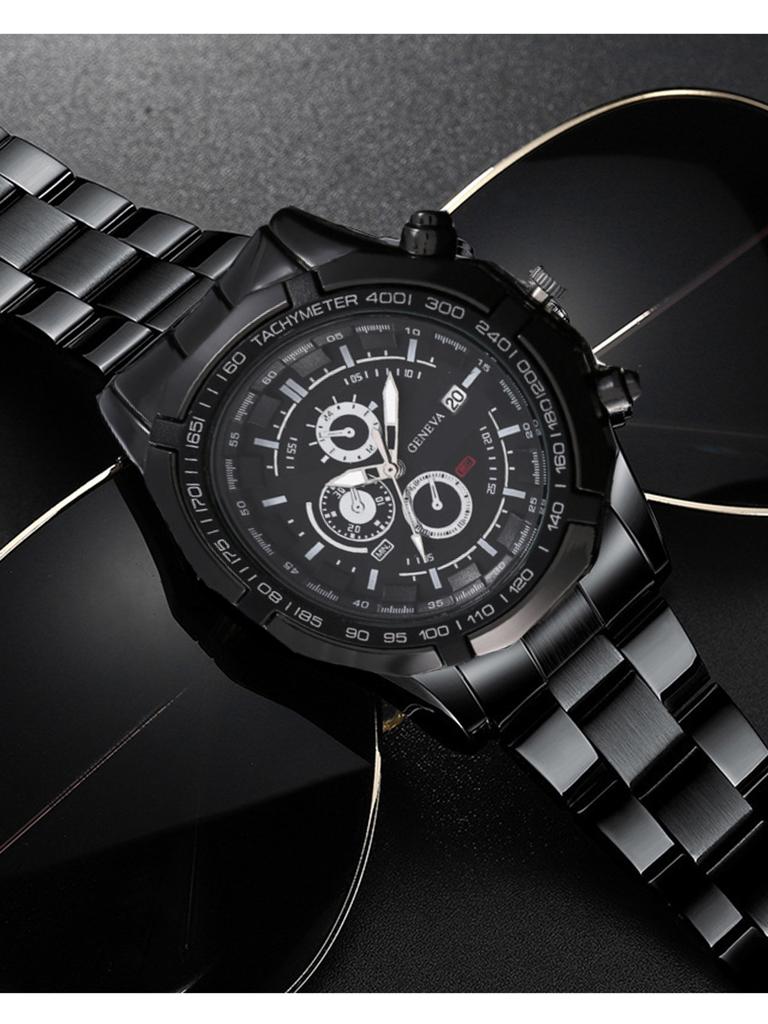 Men's Business Bar Scale Dial Steel Band Watch Quartz Watch