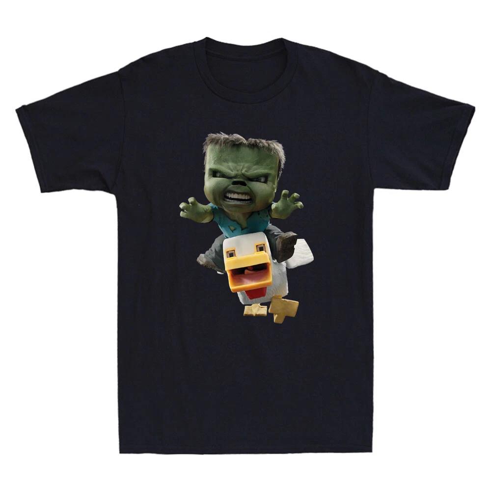 Chicken Funny Baby Zombie With Chicken Cartoon Memes Men s Short Sleeve T-Shirt XL