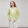 ELLE Hollow Design Cardigan Knitwear Women Tops Light-Green L8SZK165