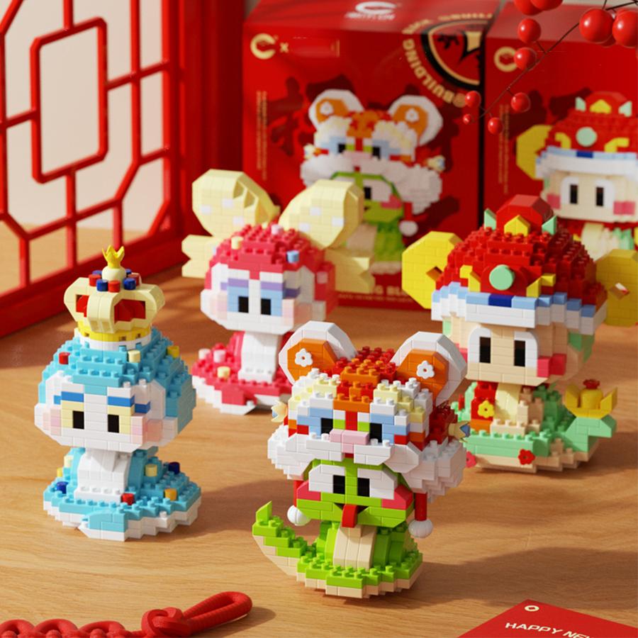 New Year Of Snake Kids Toys Mini Cute Snake Micro Building Blocks Educational Toys Animals Model Lucky Decorations 2025 Gifts