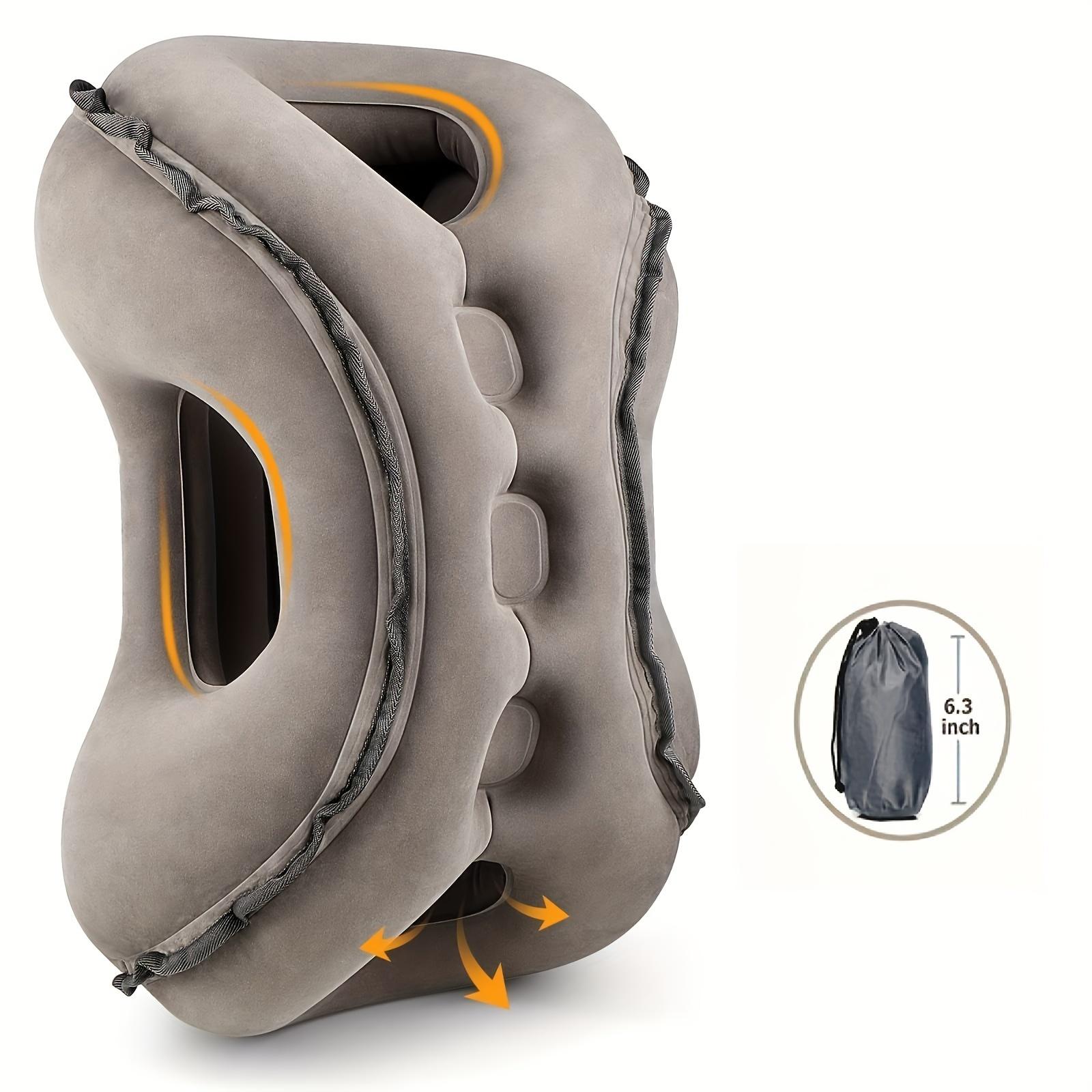 

1 шт. Надувная дорожная подушка, Многофункциональная дорожная подушка для шеи для поддержки головы, шеи и плеч в самолете, Подушка для самолета и дома. серый