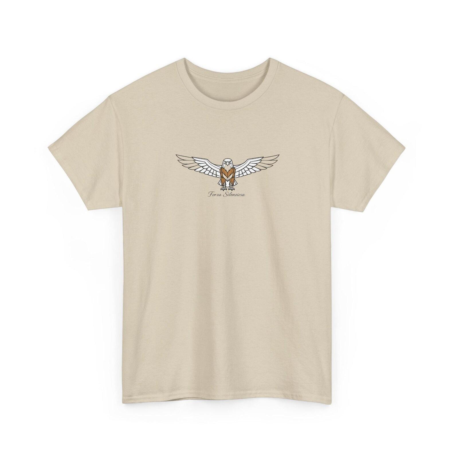 Barn Owl Illustration Tee | Minimal Owl Wings, Nature Graphic Shirt XL