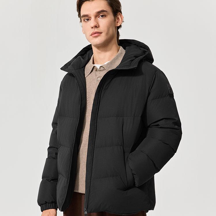 Skechers Windproof Waterproof Stain Resistant Warm Cold Resistant Anti Static Fashionable Versatile Short Hooded Puffer Jacket L425M005-0018