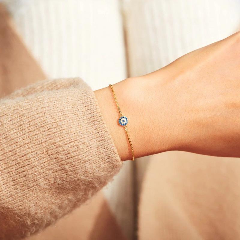 Blue Evil Eye Charm Bracelet: Retro Exquisite Jewelry In Japanese and Korean Style - Perfect Tourist Souvenir