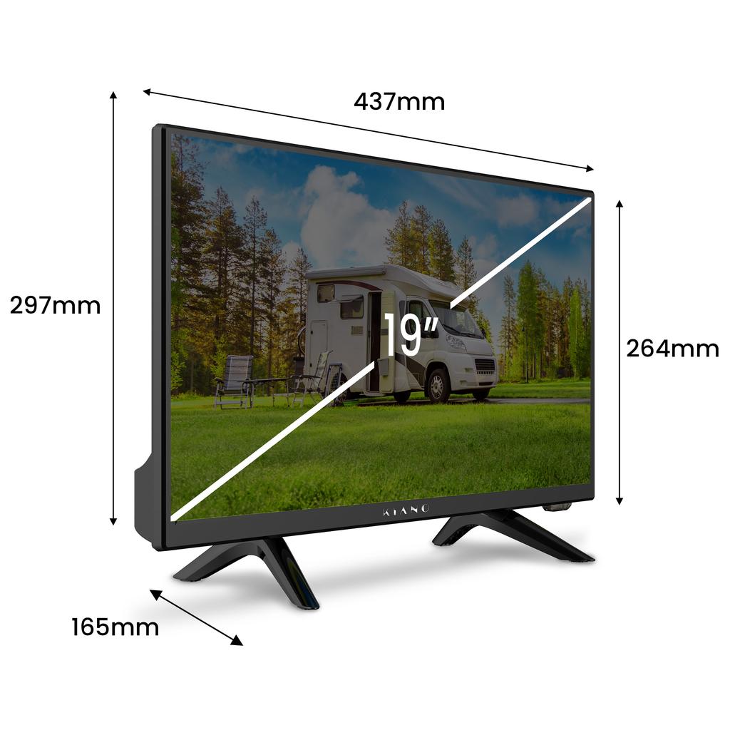 Original Kiano Slim TV 19-Inch HD DLED Television - DVB-T2/S2 12V Car Charger
