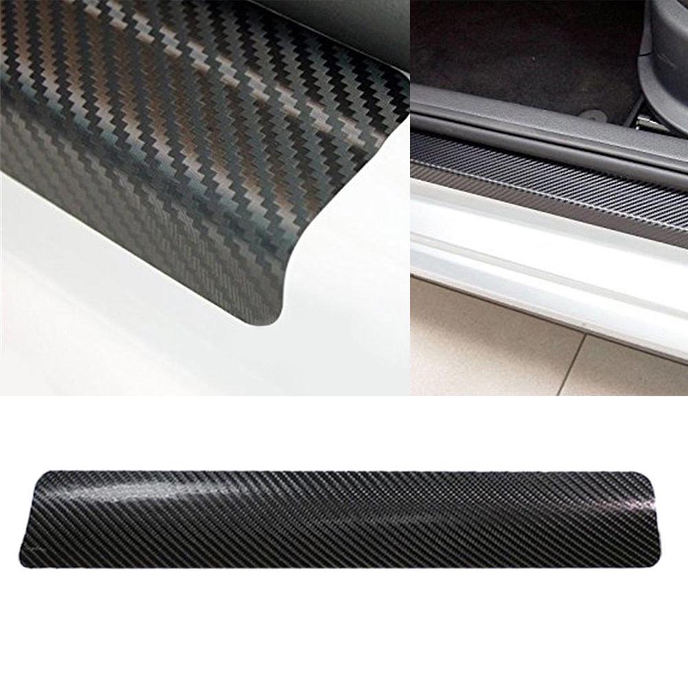 4x Accessories Carbon Fiber Car Door Sill Scuff Anti-Scratch Decal Front Rear 3D