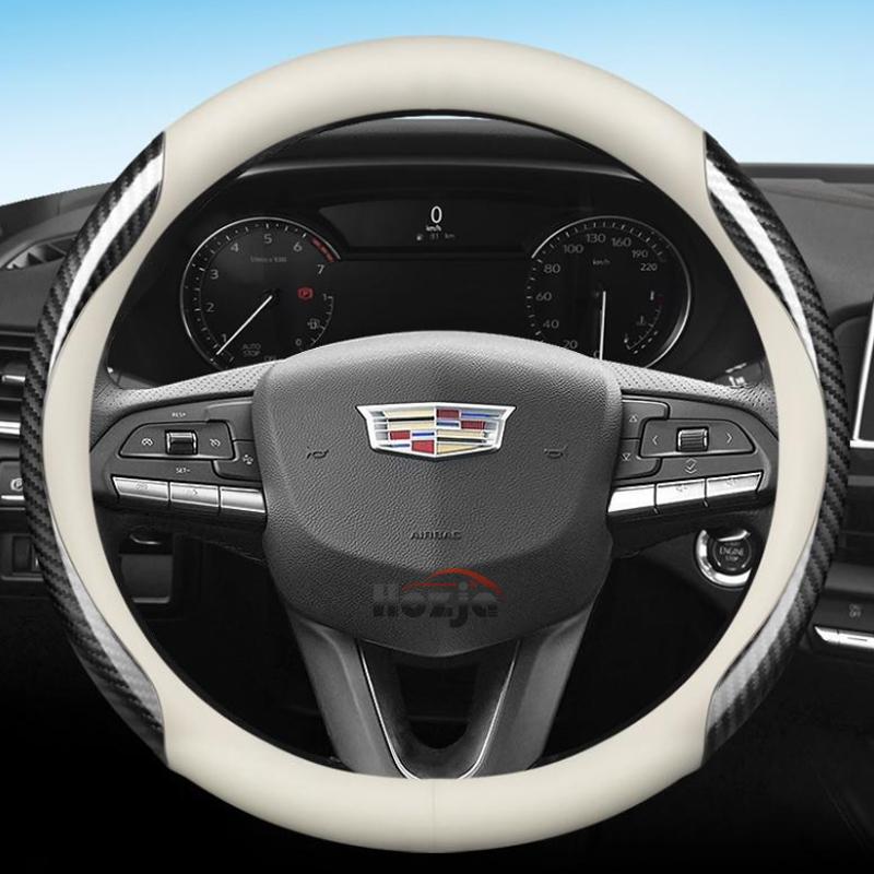 Leather Car Steering Wheel Cover for Cadillac SLS CT6 Escalade XT5 ATS CTS SRX XT4 XT6 Lyriq Optiq Accessories