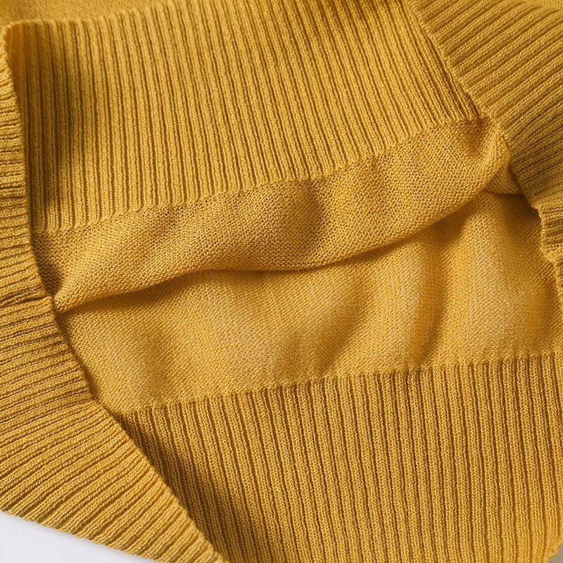 Kaslead New Women clothes Western Style Fashion Simple and Versatile Knitted Short sleeve Lapel Top