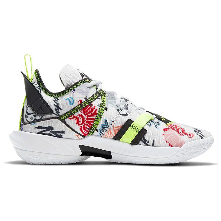 Air Jordan Why Not Zer0.4 Graffiti Scarpe da Ginnastica da Uomo Bianco Polvere di Fotoni Volt DD4887-007