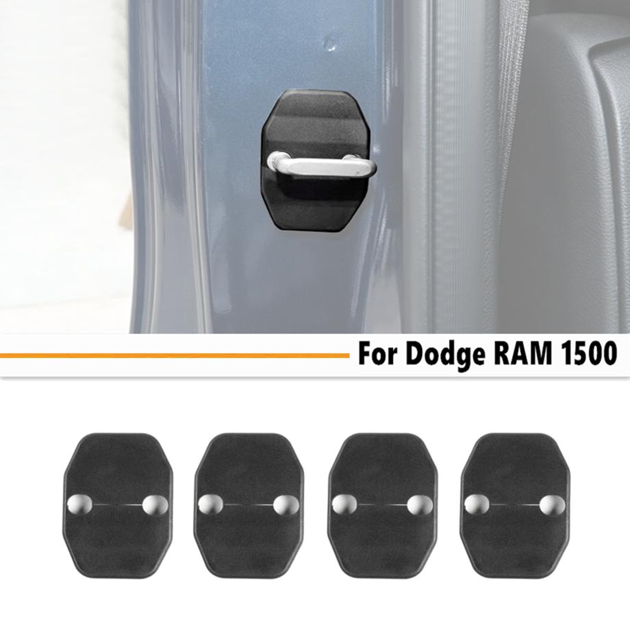 4P Black Door Lock Cover Protector Trim Accessories For Dodge Ram 1500 2010-2025